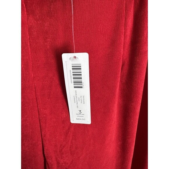 NEW Chicos Travelers No Tummy Pant Women's Size 3 XL Enamel Red Lightweight - Picture 4 of 6